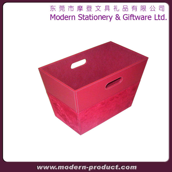 2013 New style fake leather storage basket