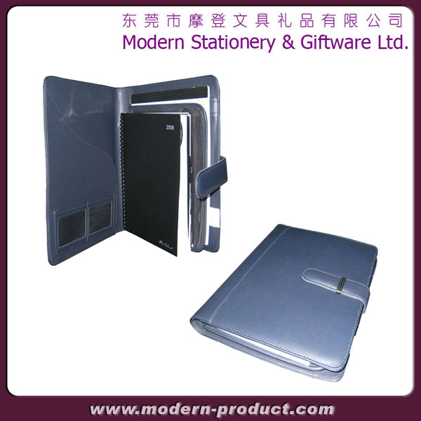 High quality blue a4 pu leather portfolio